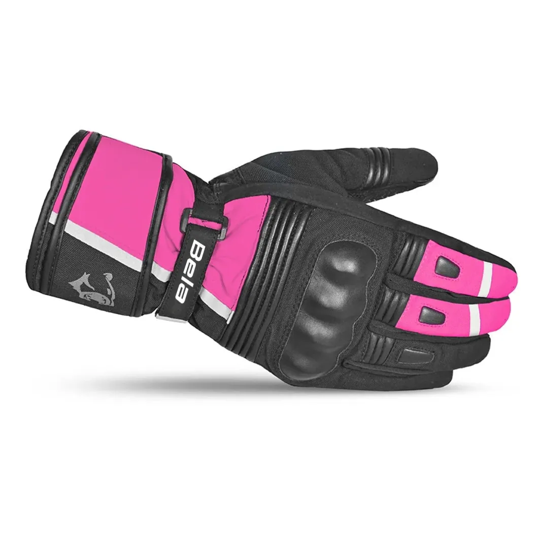 Bela Ice Winter WP Women's Motorcycle Gloves Black Pink