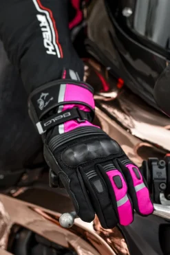 Bela Ice Winter WP Women's Motorcycle Gloves Black Pink