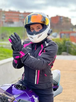Bela Ice Winter WP Women's Motorcycle Gloves Black Pink