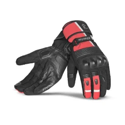 BELA ICE WP GUANTI DI MOTO DONNA PELLE NERO ROSSO