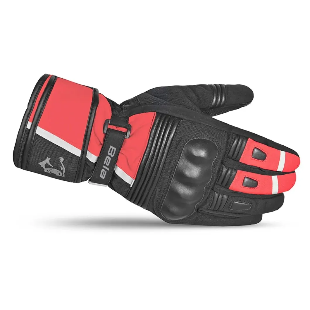 BELA ICE WP GUANTI DI MOTO DONNA PELLE NERO ROSSO