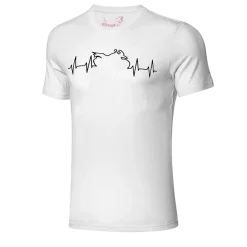 Bela Men's White Heartbeat ECG T-Shirt