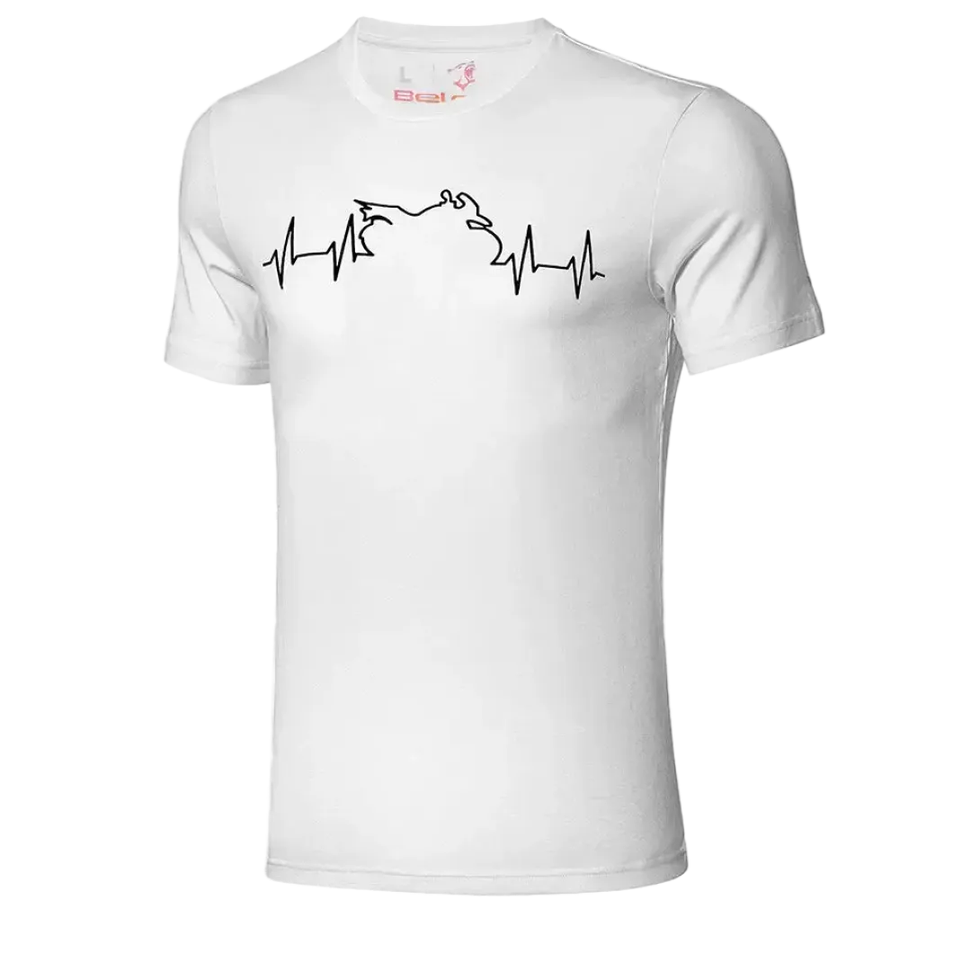 Bela Men's White Heartbeat ECG T-Shirt