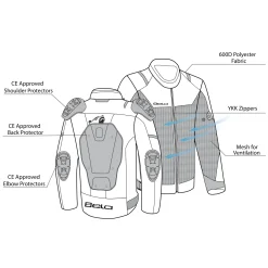 Bela Mesh Pro Perforated Summer Men's Fabric Motorcycle Jackets