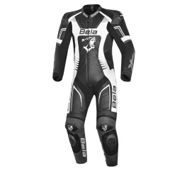 BELA Mono 1 PC X Race Leather Motorcycle Suit Black White
