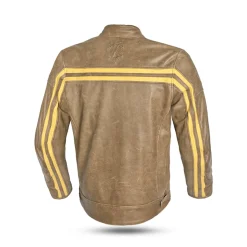 Bela Night Hawk Brown Beige Leather Motorcycle Jacket
