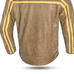 Bela Night Hawk Brown Beige Leather Motorcycle Jacket