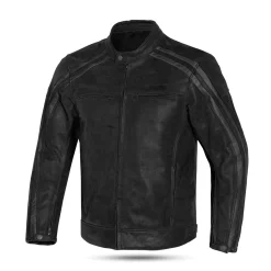 Bela Night Hawk Leather Motorcycle Jacket Black Grey