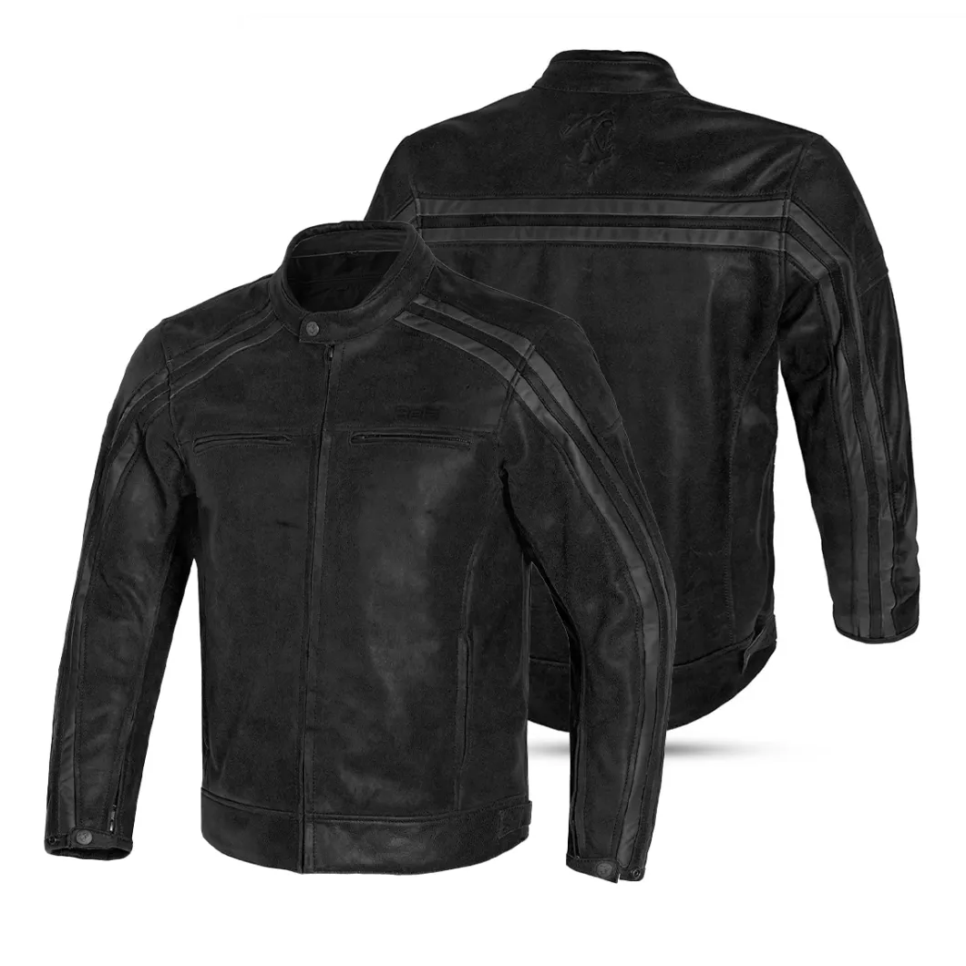 Bela Night Hawk Leather Motorcycle Jacket Black Grey