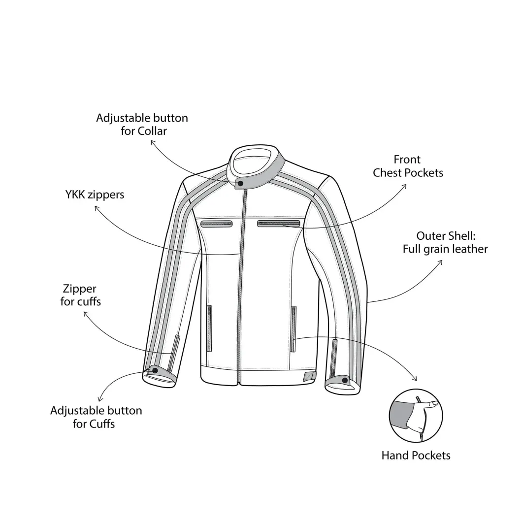 Bela Night Hawk Leather Motorcycle Jacket Black Grey