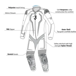 BELA NorthStar 1PC Motorcycle Racing Suits White Black Green