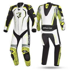 BELA NorthStar 1PC Motorcycle Racing Suits Black White Yellow