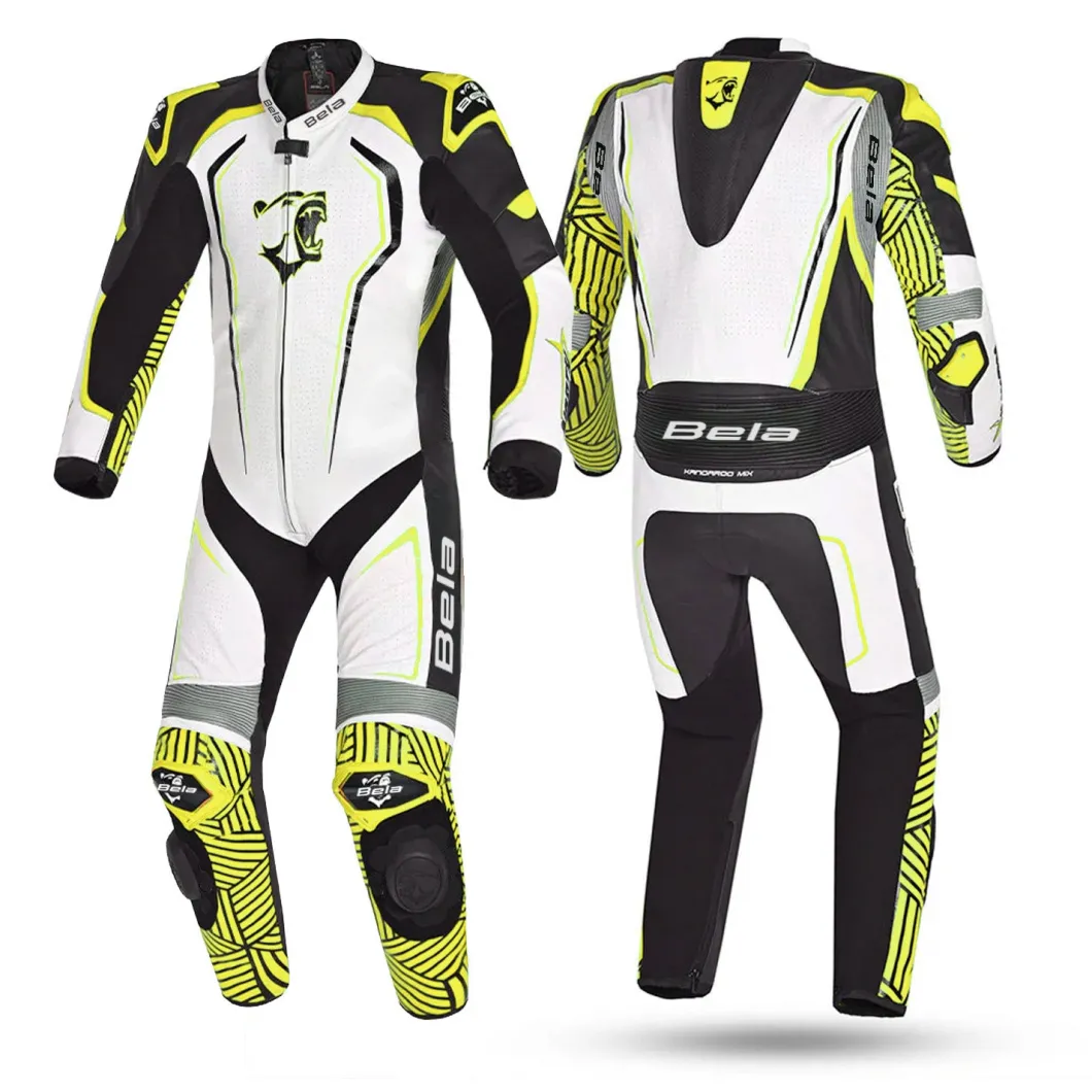 BELA NorthStar 1PC Motorcycle Racing Suits Black White Yellow