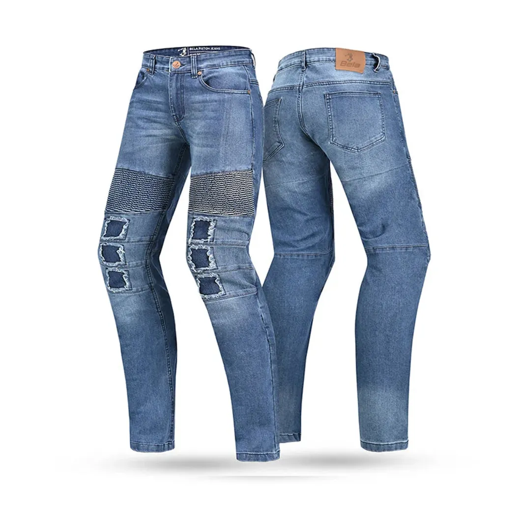 Bela PISTON Motorcycle Jeans for Men Blue