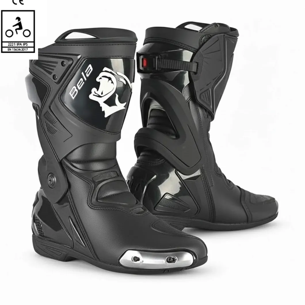 Bela Race Pro Motorcycle Racing Boots Black