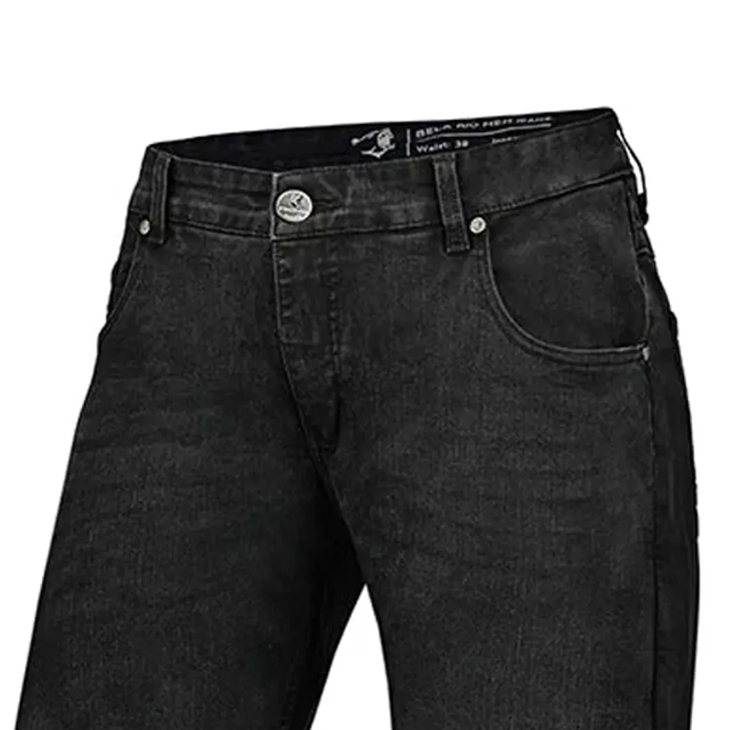 Bela Rio 34 Inseam Black Denim motorcycle jeans