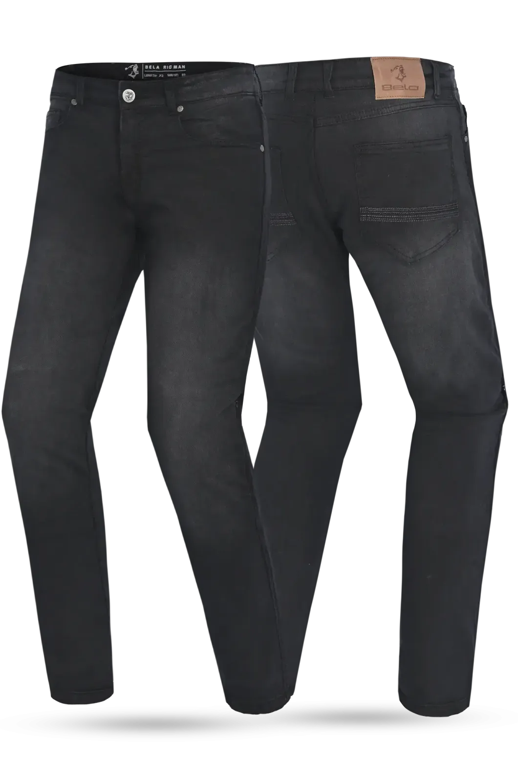 Bela Rio 32 Inseam Black Denim motorcycle jeans