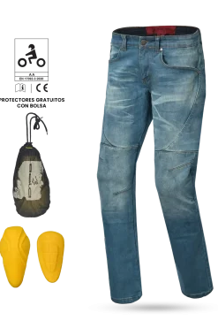 Bela Rocker Men's Motorcycle Jeans Light Blue