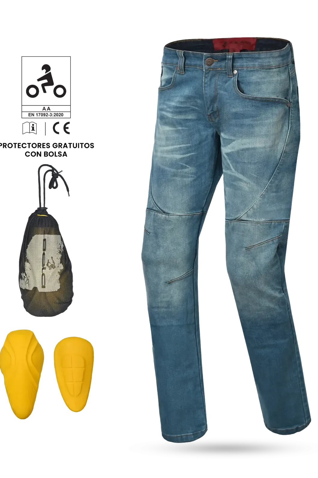 Bela Rocker Men's Motorcycle Jeans Light Blue