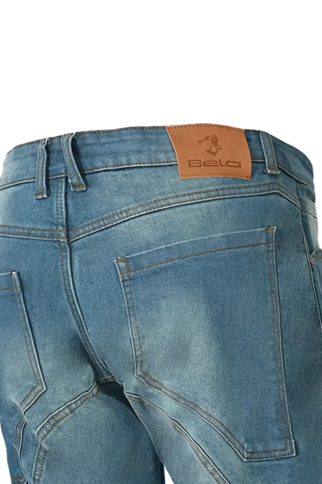 Bela Rocker Men's Motorcycle Jeans Light Blue