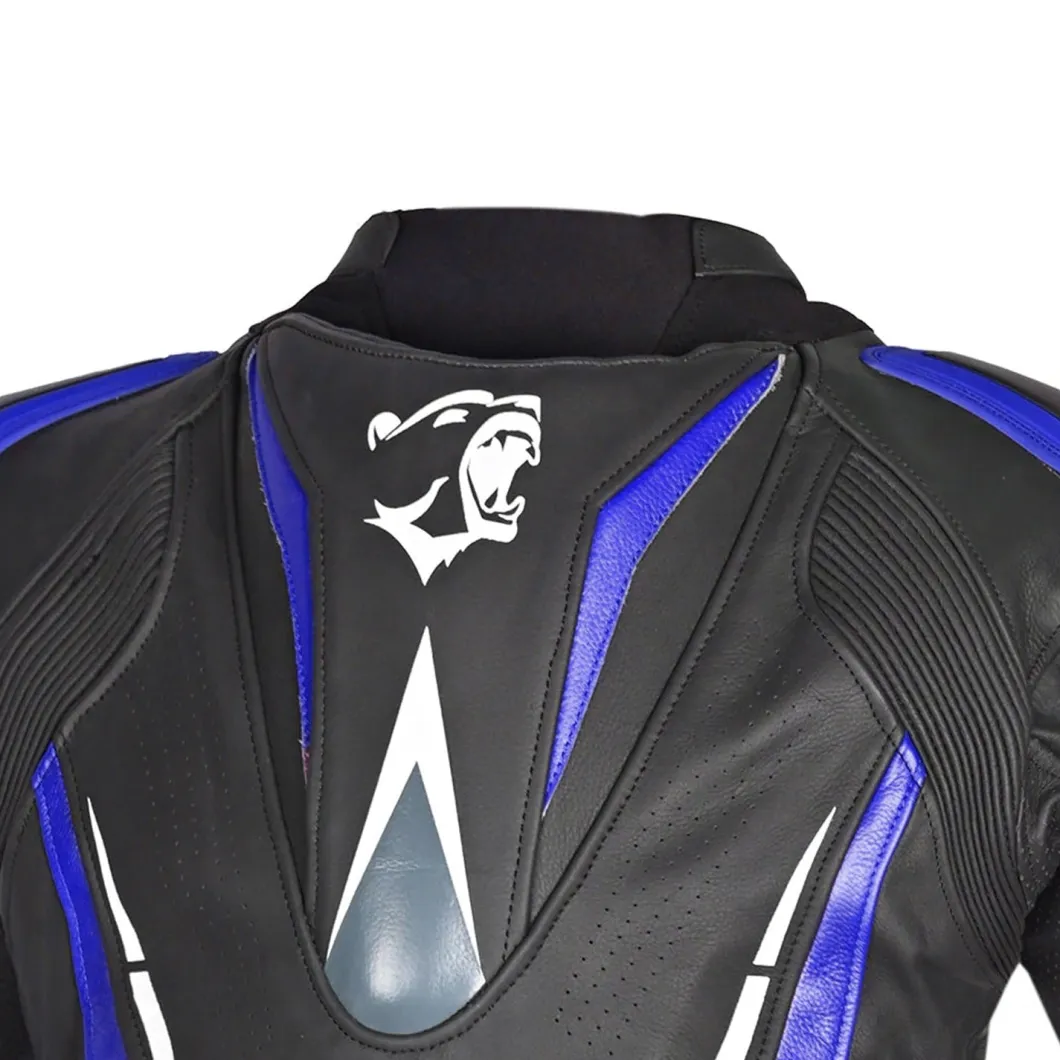Bela Rocket Black Blue Men's Jacket (Kangaroo Leather Mix)