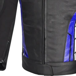 Bela Rocket Black Blue Men's Jacket (Kangaroo Leather Mix)