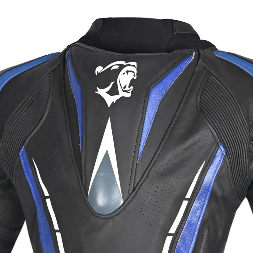 Bela Rocket Black Blue Women's Jacket (Kangaroo Leather Mix)