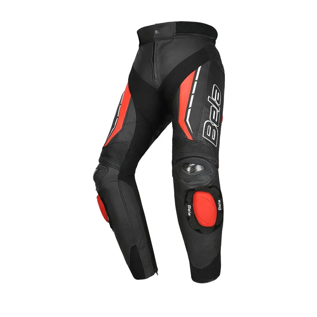 Bela Rocket Black Red MEN'S Trousers (Kangaroo Leather Mix)