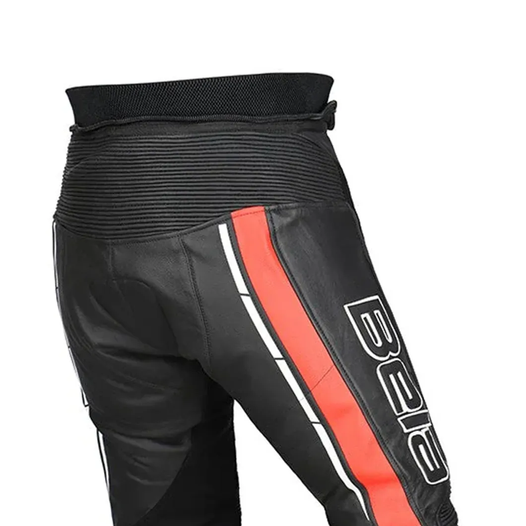 Bela Rocket Black Red MEN'S Trousers (Kangaroo Leather Mix)