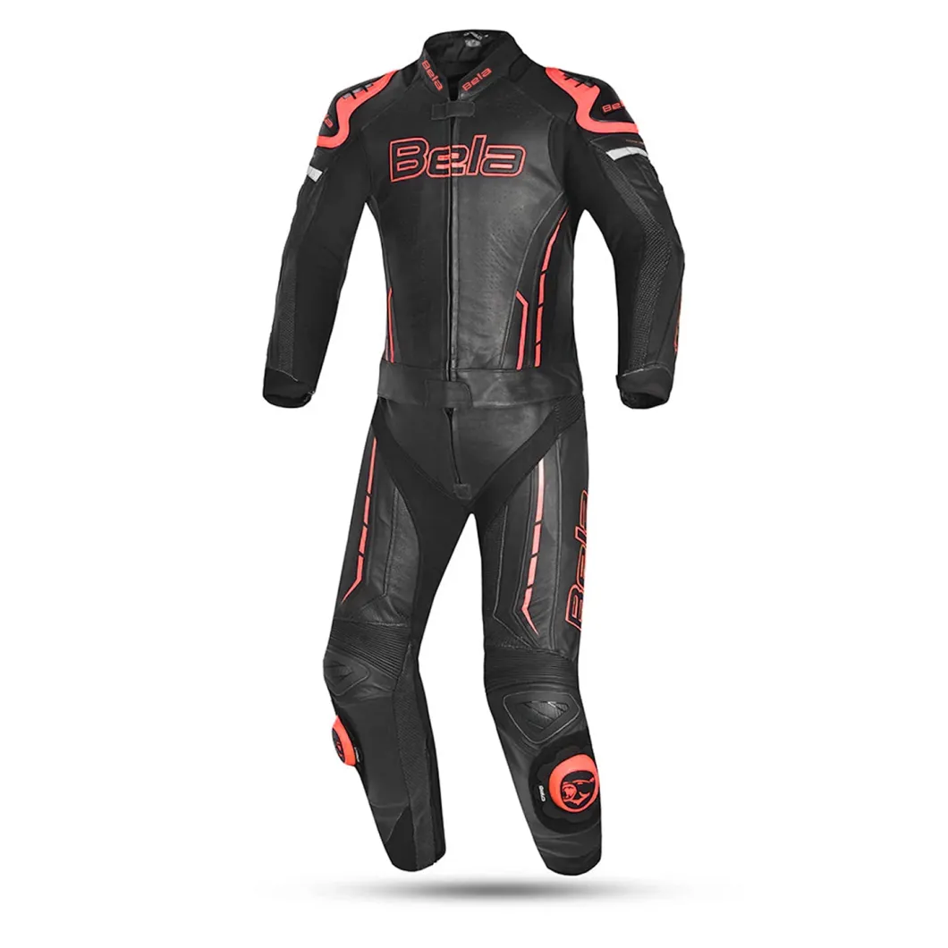 Bela Rocket Black Red 2PC Leather Suits Men Kangaroo Mix