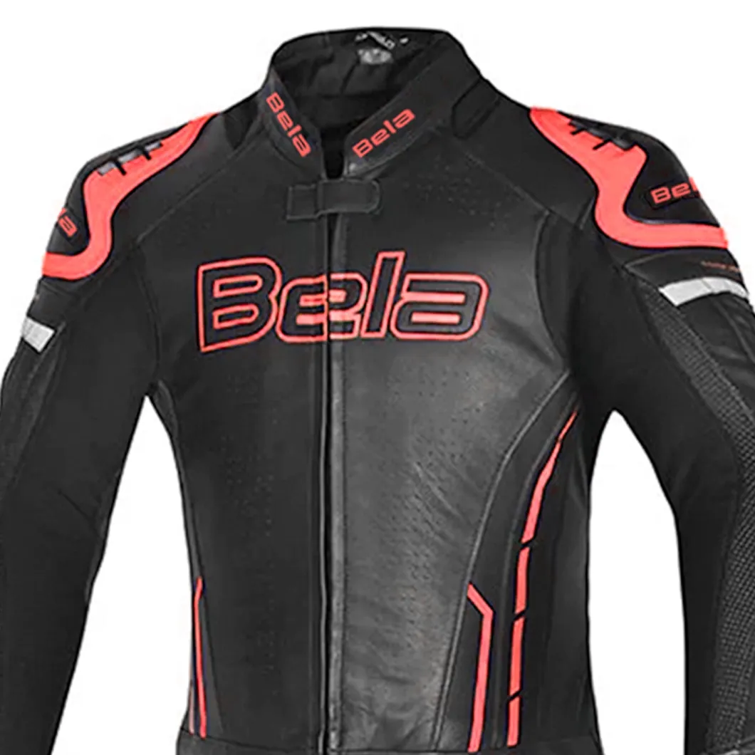 Bela Rocket Black Red 2PC Leather Suits Men Kangaroo Mix