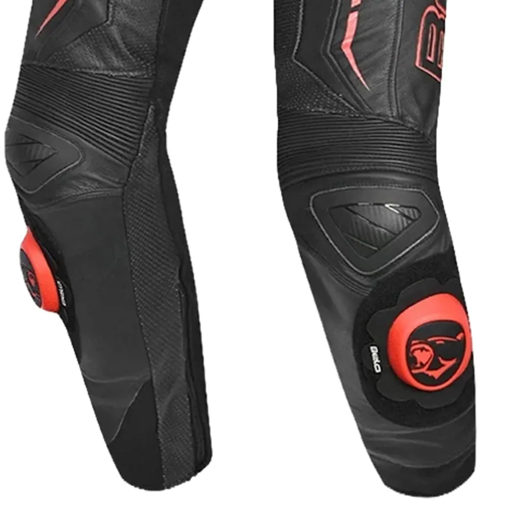 Bela Rocket Black Red 2PC Leather Suits Men Kangaroo Mix
