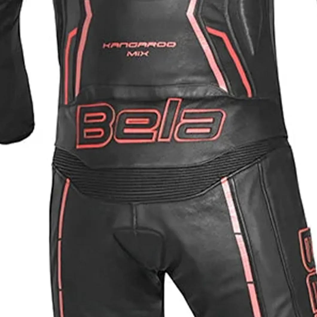 Bela Rocket Black Red 2PC Leather Suits Men Kangaroo Mix