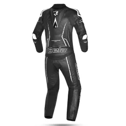 Bela Rocket Black White 2PC Men's Leather Suits Kangaroo Mix