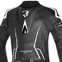 Bela Rocket Black White 2PC Men's Leather Suits Kangaroo Mix