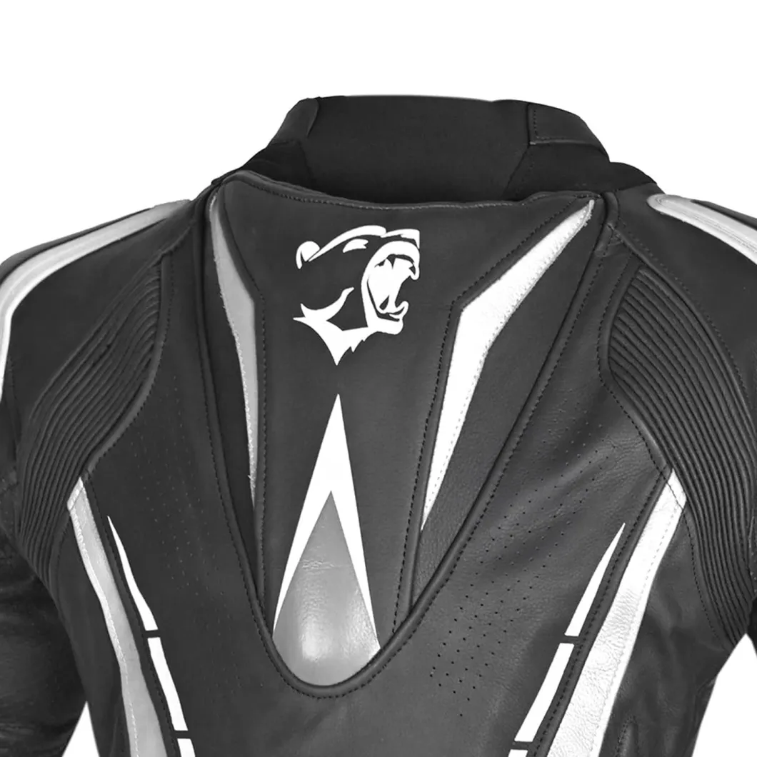 Bela Rocket Black White Women's Jacket (Kangaroo Leather Mix)