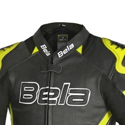 Bela Rocket Black Yellow Men's Jacket (Kangaroo Leather Mix)