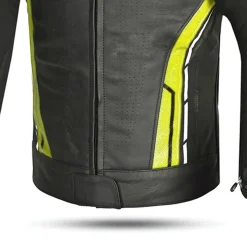 Bela Rocket Black Yellow Men's Jacket (Kangaroo Leather Mix)