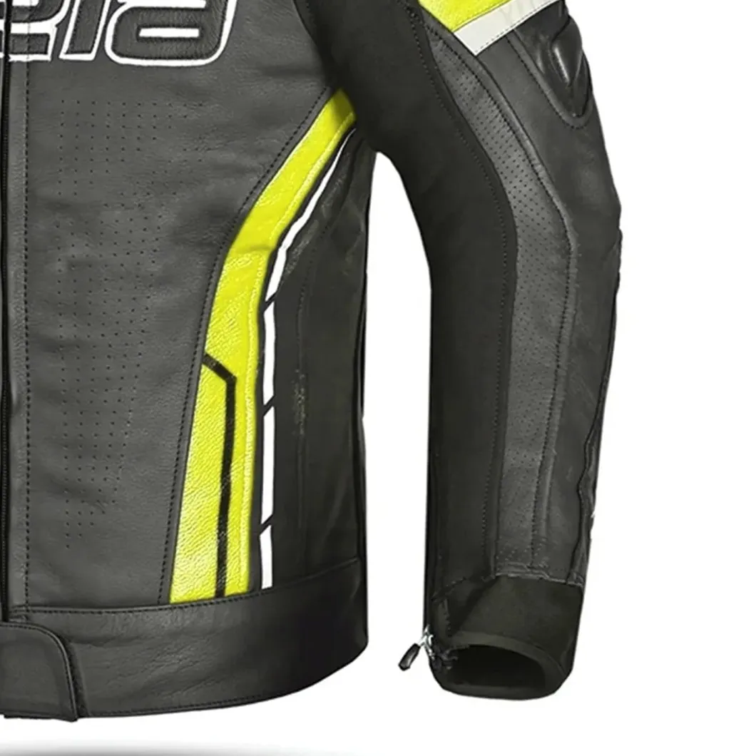 Bela Rocket Black Yellow Men's Jacket (Kangaroo Leather Mix)