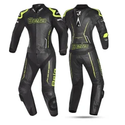 Bela Rocket Black Yellow 2PC Kangaroo Leather Mix Women's Jumpsuit