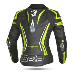 Bela Rocket Black Yellow Women's Jacket (Kangaroo Leather Mix)