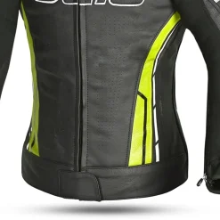 Bela Rocket Black Yellow Women's Jacket (Kangaroo Leather Mix)