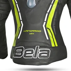 Bela Rocket Black Yellow Women's Jacket (Kangaroo Leather Mix)