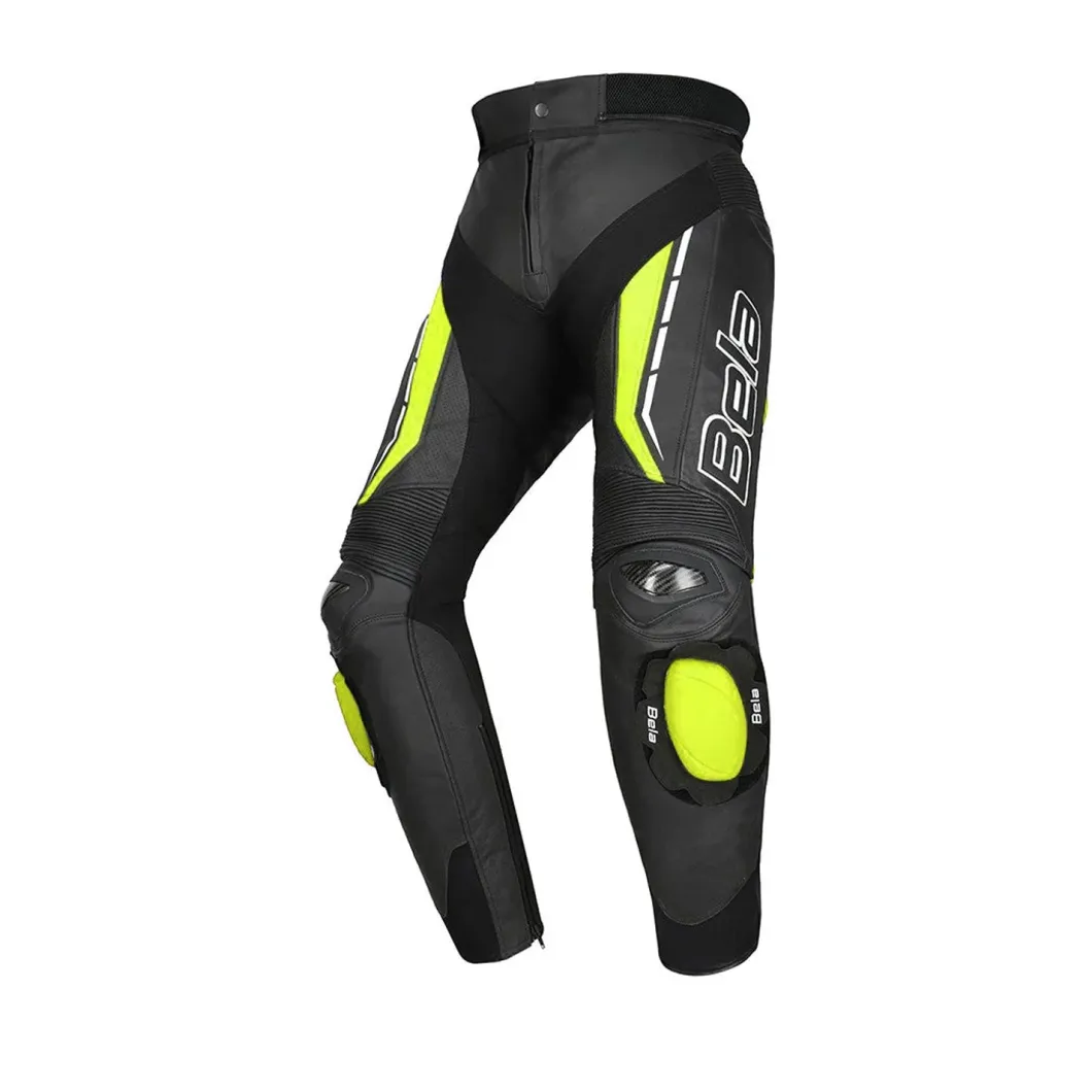 Bela Rocket Black Yellow Women's Pants (Kangaroo Leather Mix)