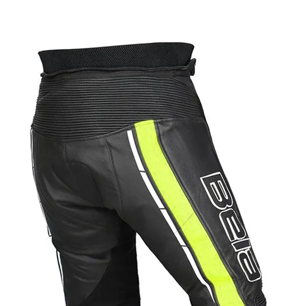 Bela Rocket Black Yellow Women's Pants (Kangaroo Leather Mix)