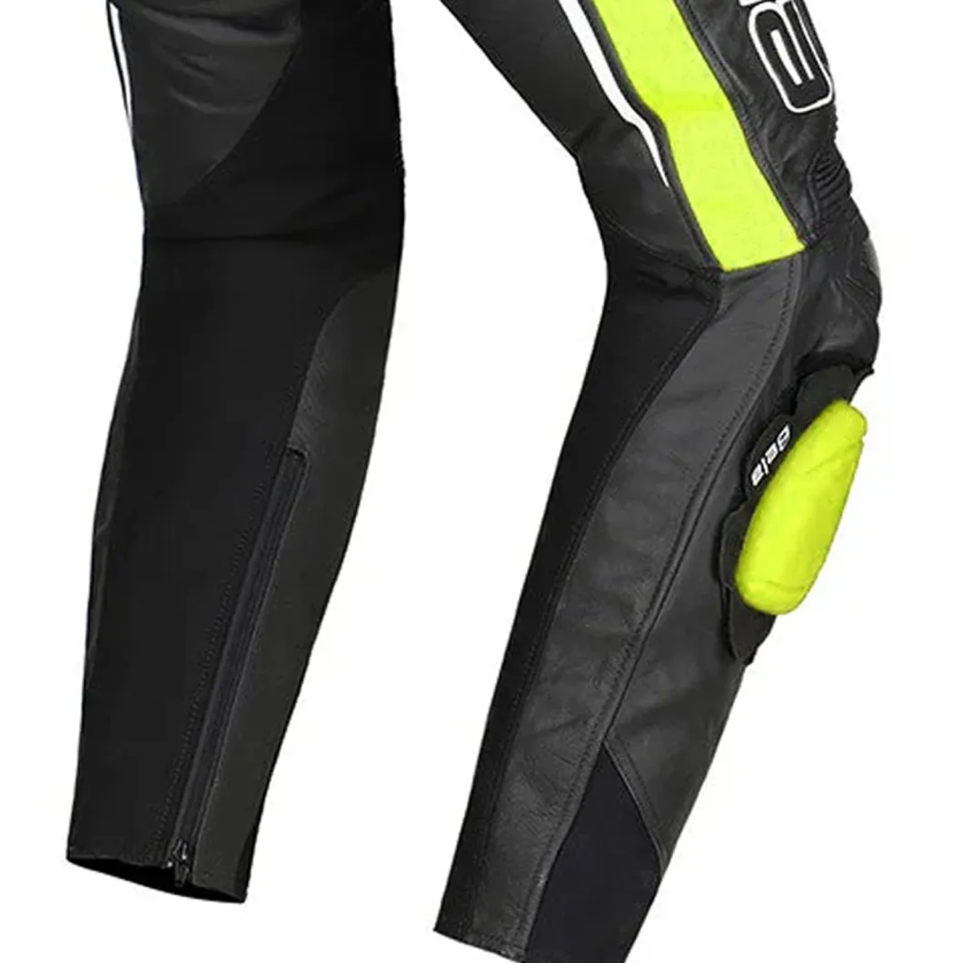Bela Rocket Black Yellow Women's Pants (Kangaroo Leather Mix)