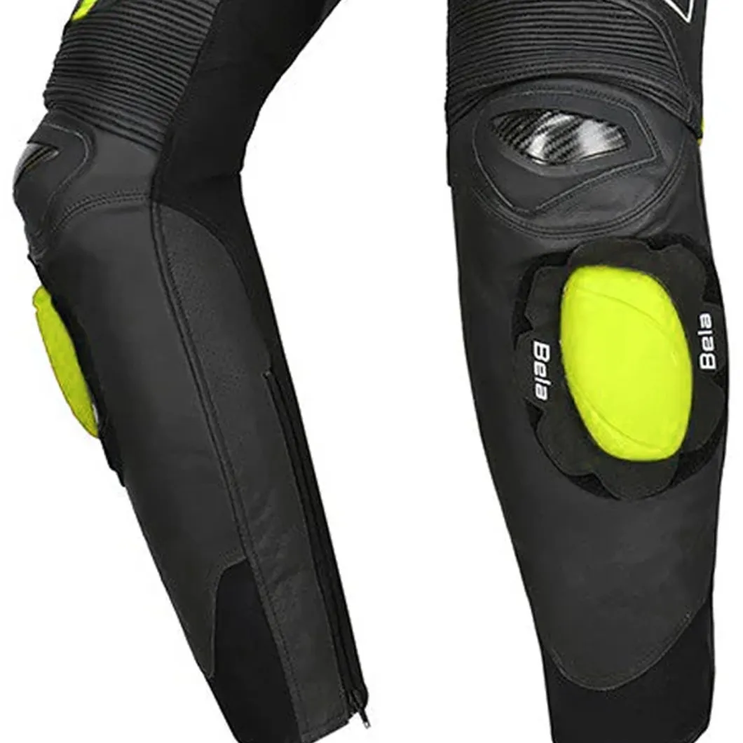 Bela Rocket Black Yellow Women's Pants (Kangaroo Leather Mix)