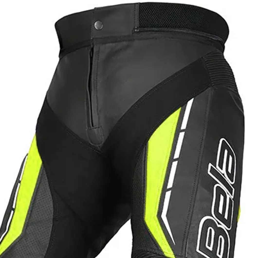 Bela Rocket Black Yellow Women's Pants (Kangaroo Leather Mix)