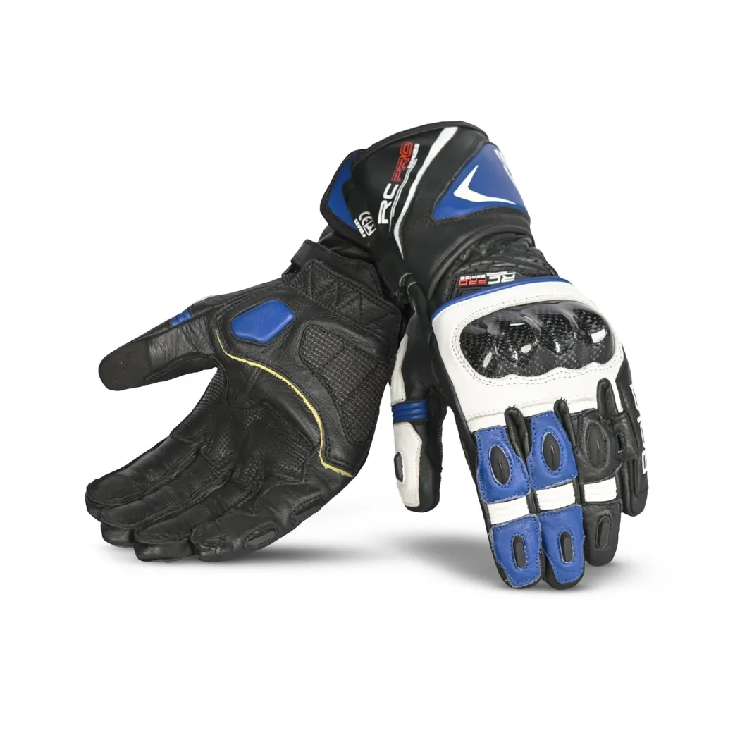 Bela Rocket Long Motorcycle Glove Black/Blue/White