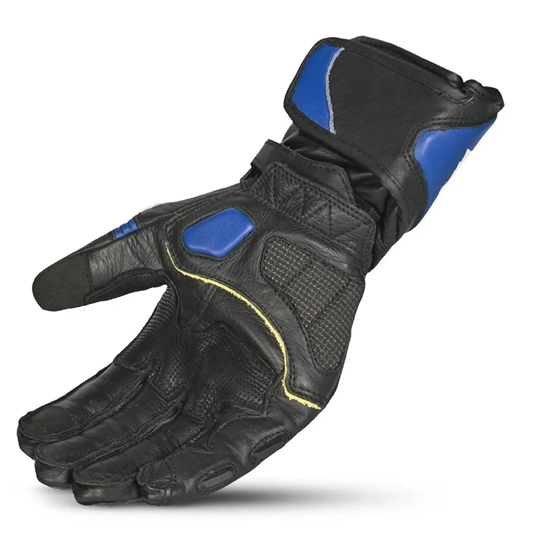 Bela Rocket Long Motorcycle Glove Black/Blue/White